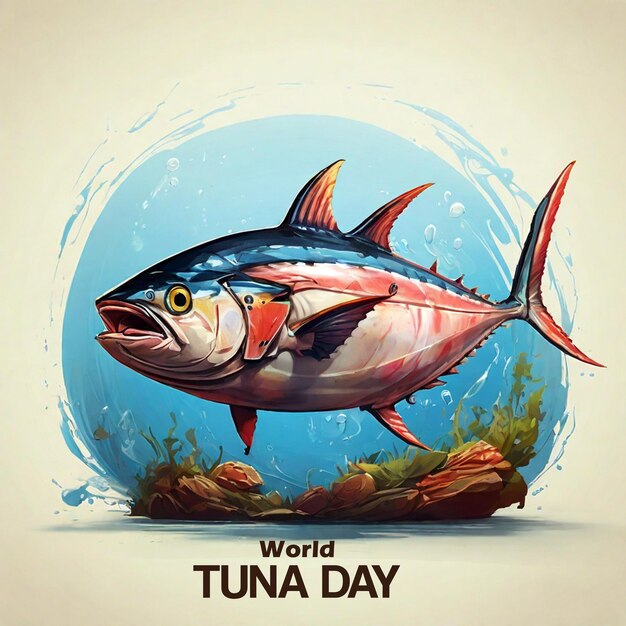 Photo vibrant world tuna day celebration illustration