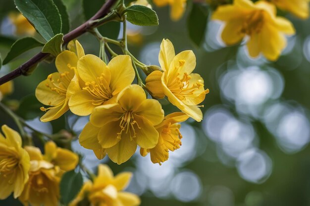 Vibrant Yellow Blossoms Closeup