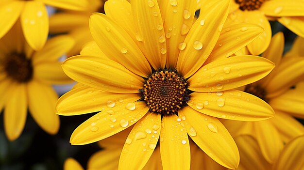 Vibrant yellow daisy close up symbol of summer beauty