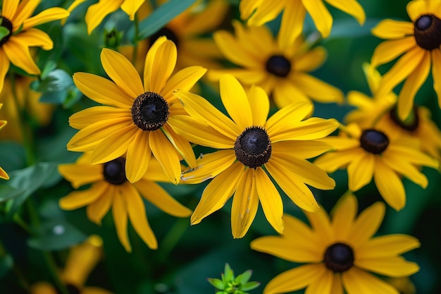 Vibrant Yellow Flowers Cluster