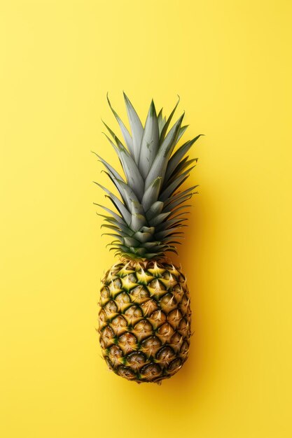 Vibrant Yellow Pineapple on Colorful Background AI Generated