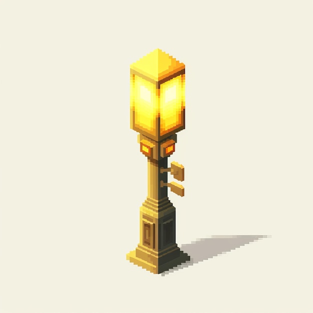 Vibrant Yellow Pixel Art Light By Pixelplantmaster