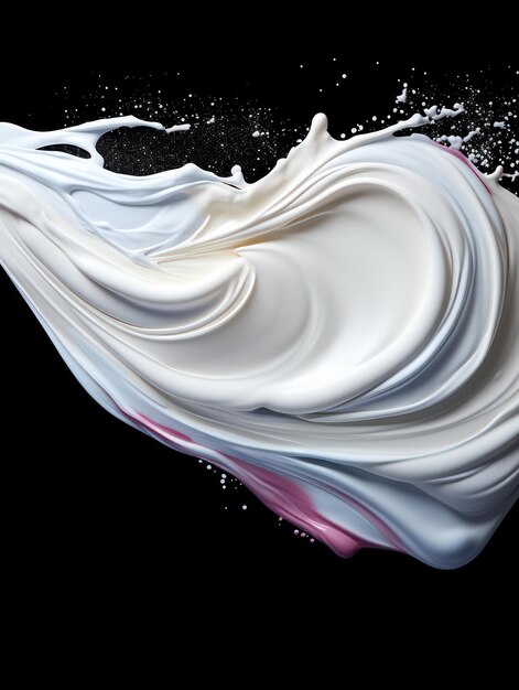 Vibrant yoghurt splashes in MidAir op geïsoleerde zwarte studio achtergrond