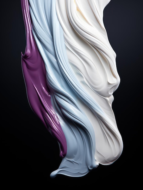 Vibrant Yogurt Splashes in MidAir on Isolated Black Studio Background