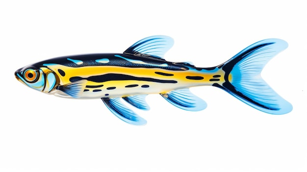 Vibrant Zebrafish Artwork on White Background