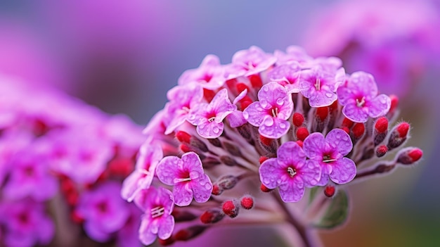 Vibrante close-up van Verbena scherpe details kleuren wazige achtergrond