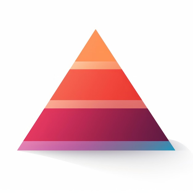 Vibrante kleuren gradiënt driehoek piramide illustratie