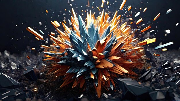Foto vibrante veelkleurige deeltjesexplosie