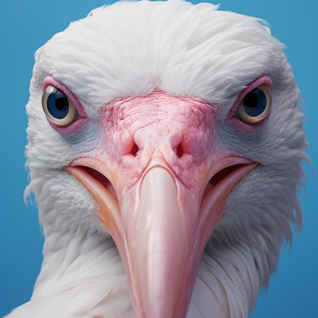 Photo vibrantly surreal albatross closeup photorealistic bird render in cinema4d