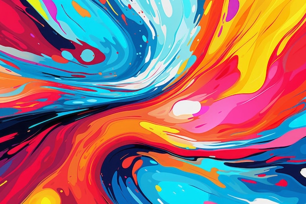 Vibrerende abstracte pop art achtergrond met kleurrijke flair Generatieve AI