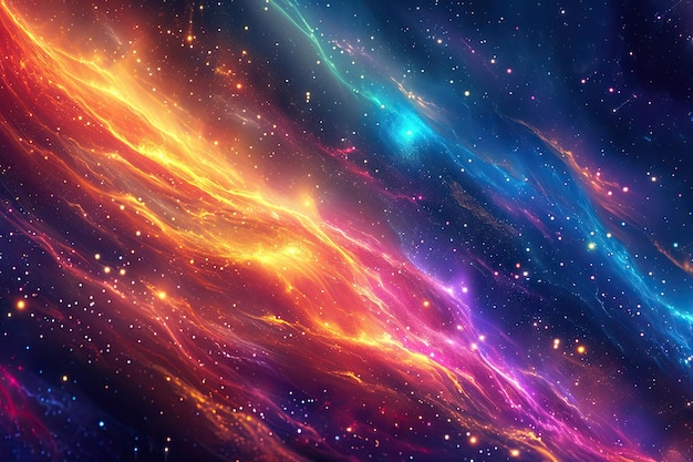 Foto vibrerende ruimte gevuld met sterren en stof universum sterrenstelsel en nevel in de buitenste ruimte