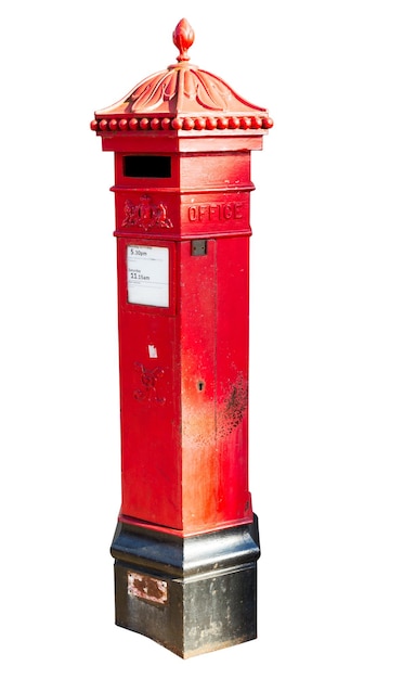 Victoria era red post office mailbox in street