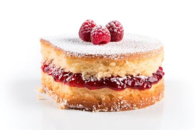 Victoria sponge cake isolato su sfondo bianco dolce tradizionale londinese ai generativo