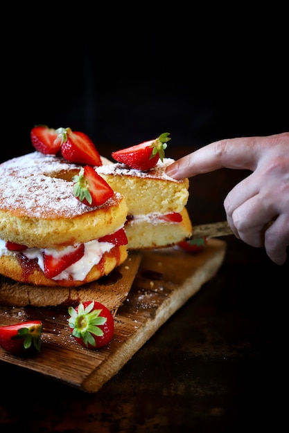 Victoria sponge cake.