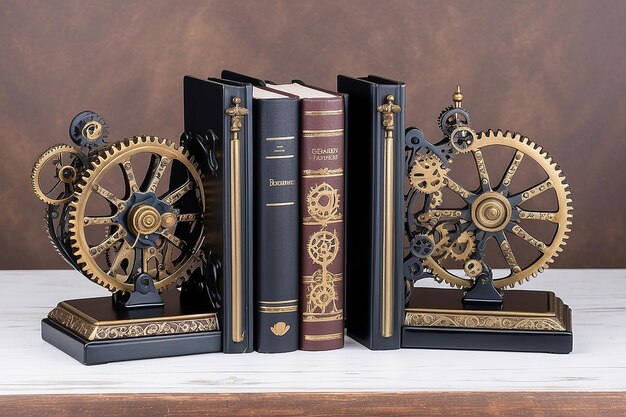 Victoriaanse Steampunk Boekenhouders voor Elegant Book Organization