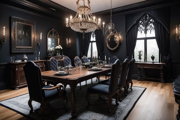 Photo victorian gothic dining room