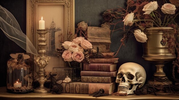 Premium AI Image | Victorian inspired Halloween decor