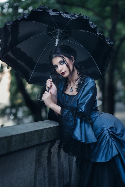 Victorian lady in blue