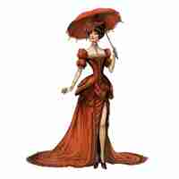 Photo victorian marchioness exquisite dark orange and bronze character design