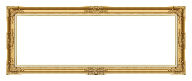 Victorian old frame Classical Gold Picture Photo Frame on isolated white background with clipping path