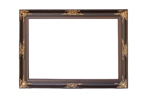 Victorian old frame. classical picture photo frame on isolated white background with clipping path.
