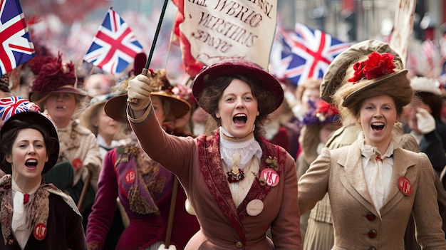 Victorian suffragettes advocating for women's rights