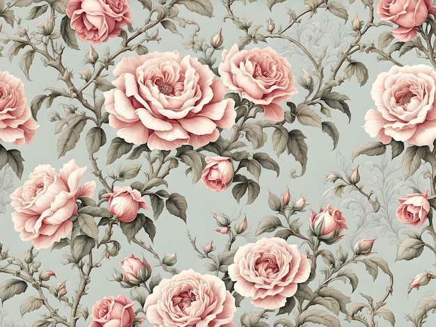 Victorian vintage flower pattern wallpaper