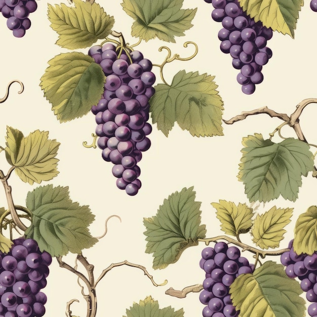 Victorianinspired Grape Vine Wallpaper Background