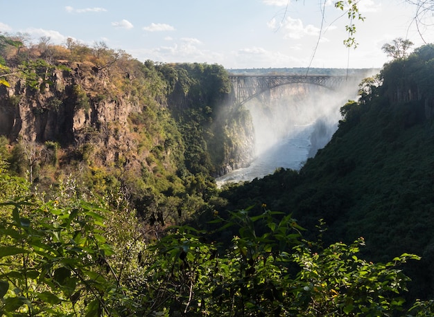 Foto victoriawatervallen op de zambezi-rivier