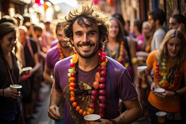 Victorious corridor celebrates with acai bowl after marathon generative IA