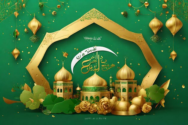 Victory presentation Ramadan background design that is appetizing