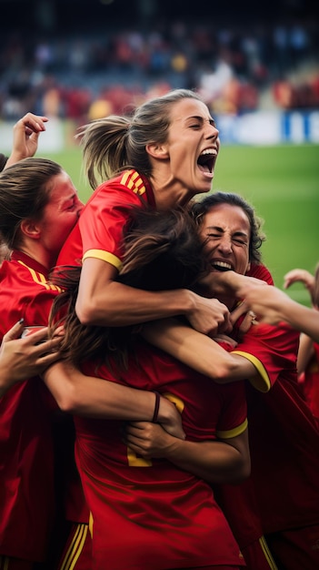 Победа женской сборной Испании по футболу AI Созданная иллюстрация