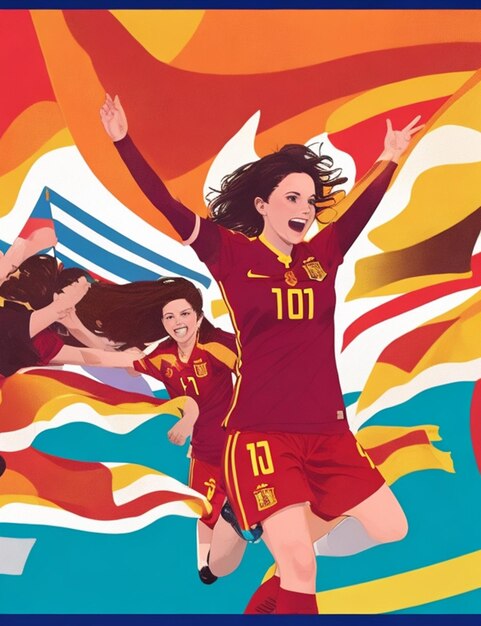 Victory for the Spanish women's national football team Free Image