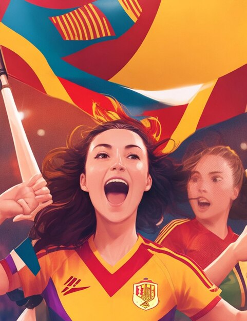 Victory for the Spanish women's national football team Free Image