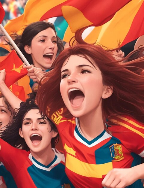 スペイン女子サッカー代表チームの勝利 無料画像