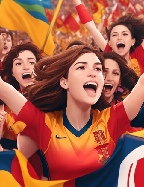 Victory for the spanish women's national football team free image