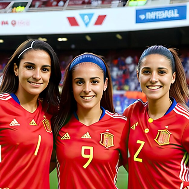 Premium AI Image | Victory for the Spanish women's national football team