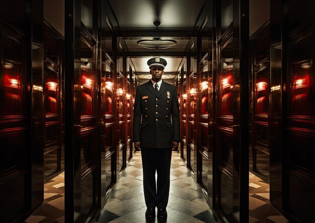 Photo a video artinspired image of a doorman captured in a series of still frames creating a sense of