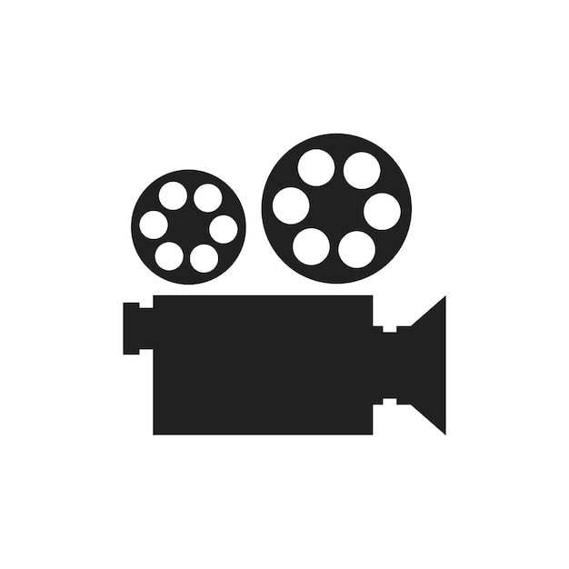 Photo video camera simple icon movie film reel vector illustration