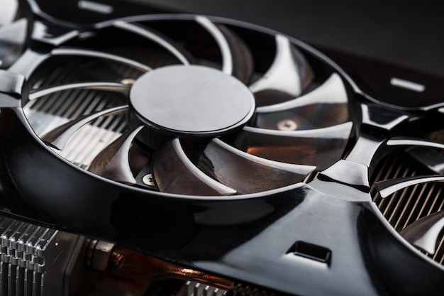 video card cooling system cooler closeup