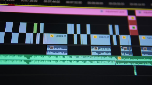 Photo video editing close up view