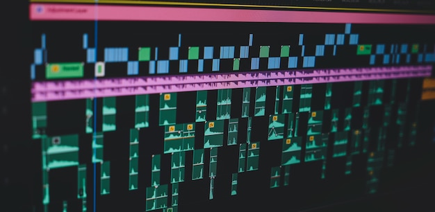 Video Editing process closeup vie