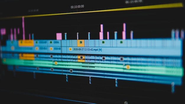 Video Editing Timeline close up