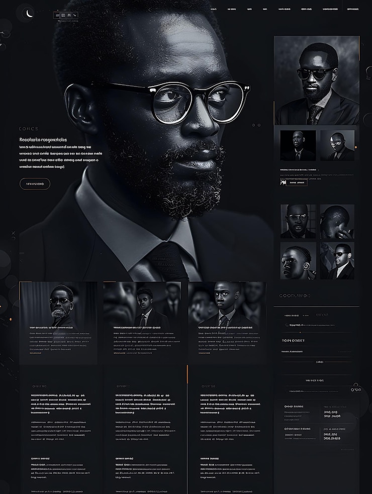 Photo video gallery website with candidate speech clip cinematic d simple ideas for web layout design