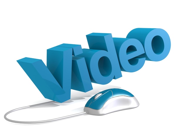 Video word with blue mouse