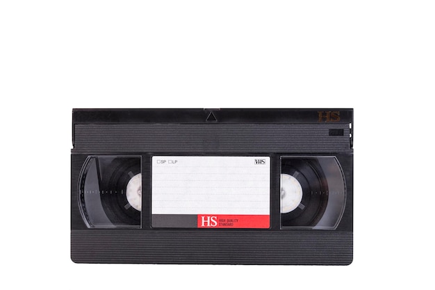 Видеокассета VHS Pal Secam на белом изолированном фоне