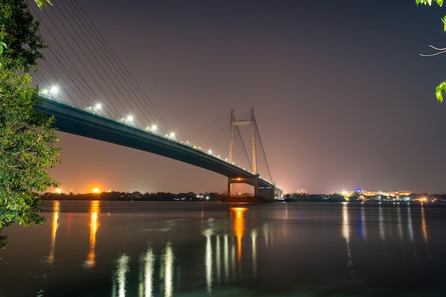 Vidyasagar Setu is de langste tuibrug in Kolkata, West-Bengalen, India