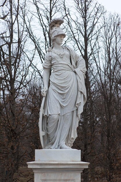 Vienna Austria 12 12 2018 Vienna statue in park of castle Schonbrunn