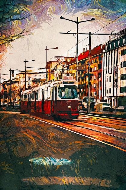 vienna austria beautiful oil paint landscape