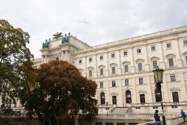 오스트리아의 비엔나. 오스트리아 수도 빈(Wien)의 헬덴플라츠(Heldenplatz)가 있는 유명한 호프부르크 궁전(Hofburg Palace).